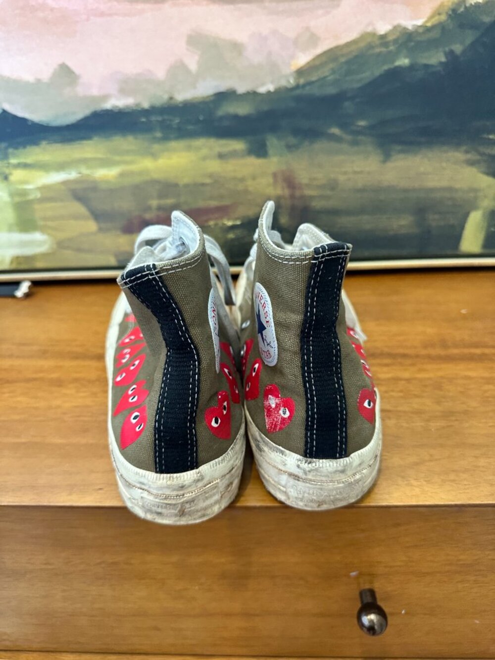Converse x Comme Des Garçons Play Chuck 70 Hi "Multi Hearts Green" sneakers, 9 - Picture 7 of 11
